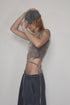TIE-DYE ASYMMETRY WRAP TANK TOP -BROWN-
